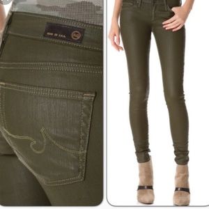 Adriano Goldschmied Waxed / “Leather” Skinny Jeans